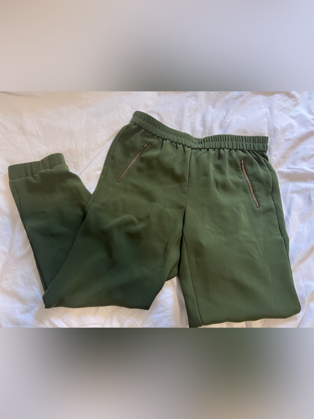 J. Crew Olive Green Zip-Pocket Joggers